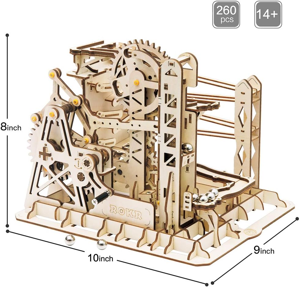 3D Wooden Puzzle Mechanical Gears Marble Run Model Kit Z78834