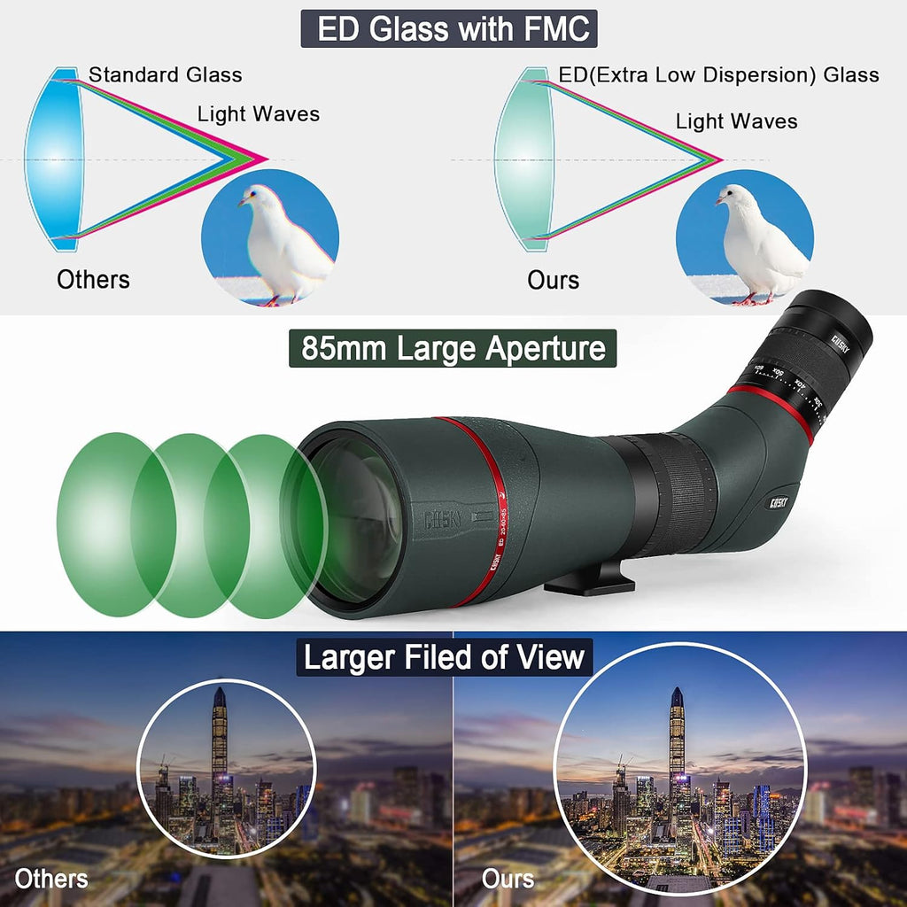 20-60x85mm ED Spotting Scope with Smartphone Adapter A8292