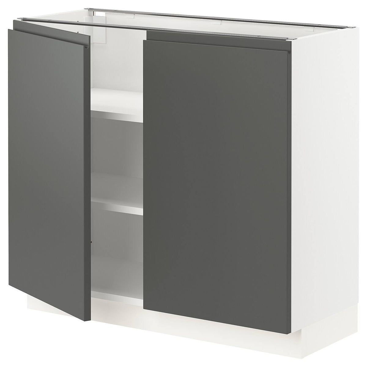 White Base Cabinet with Shelves, 2 Doors J31617