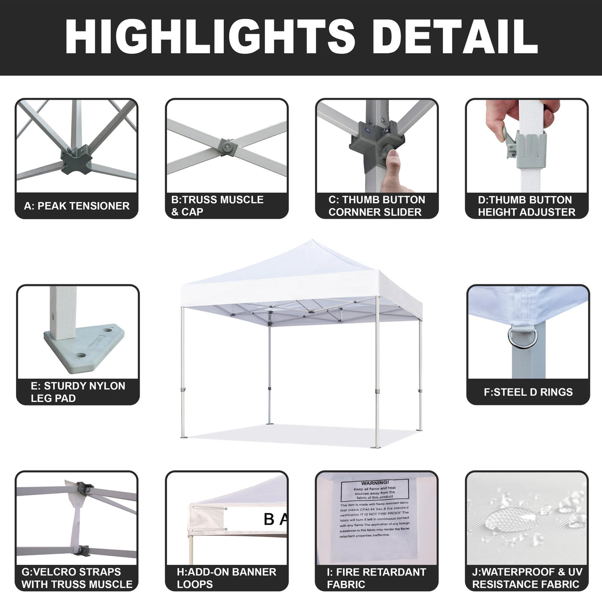 8x12 Pop up Canopy Tent F311915