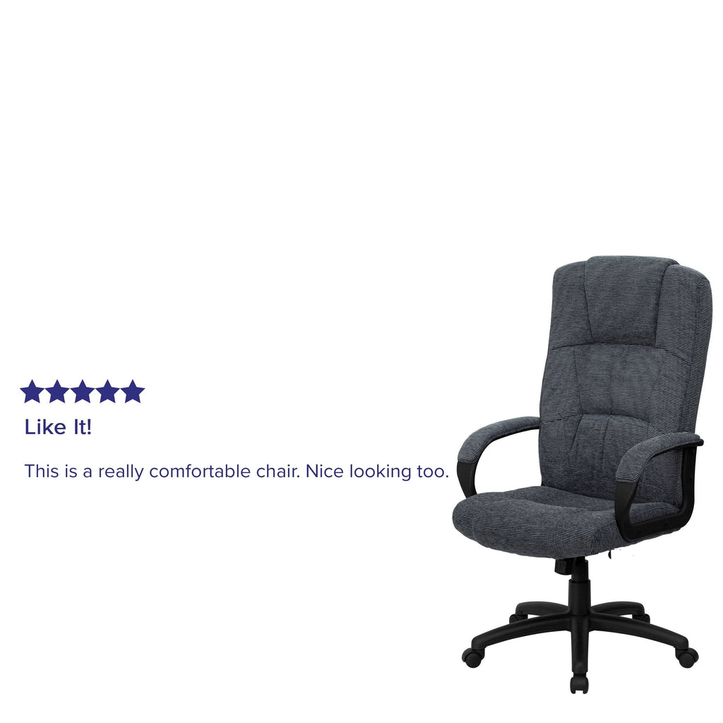 High Back Fabric Executive Swivel Office Chair with Arms Gray G823201