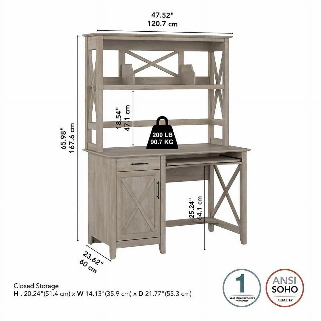 Small Computer Desk with Hutch V549016