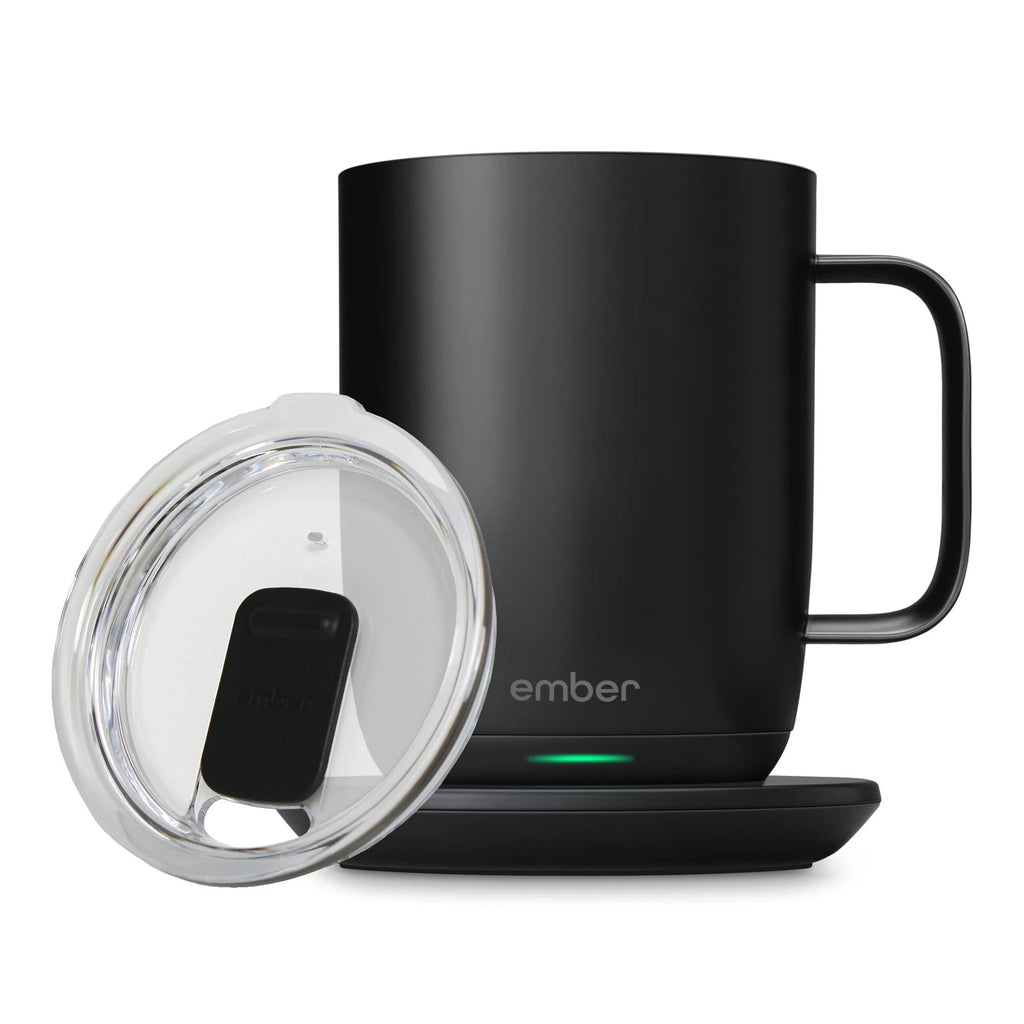 14 oz Grey Heated Coffee Mug with Splash-Proof Sliding Lid M312