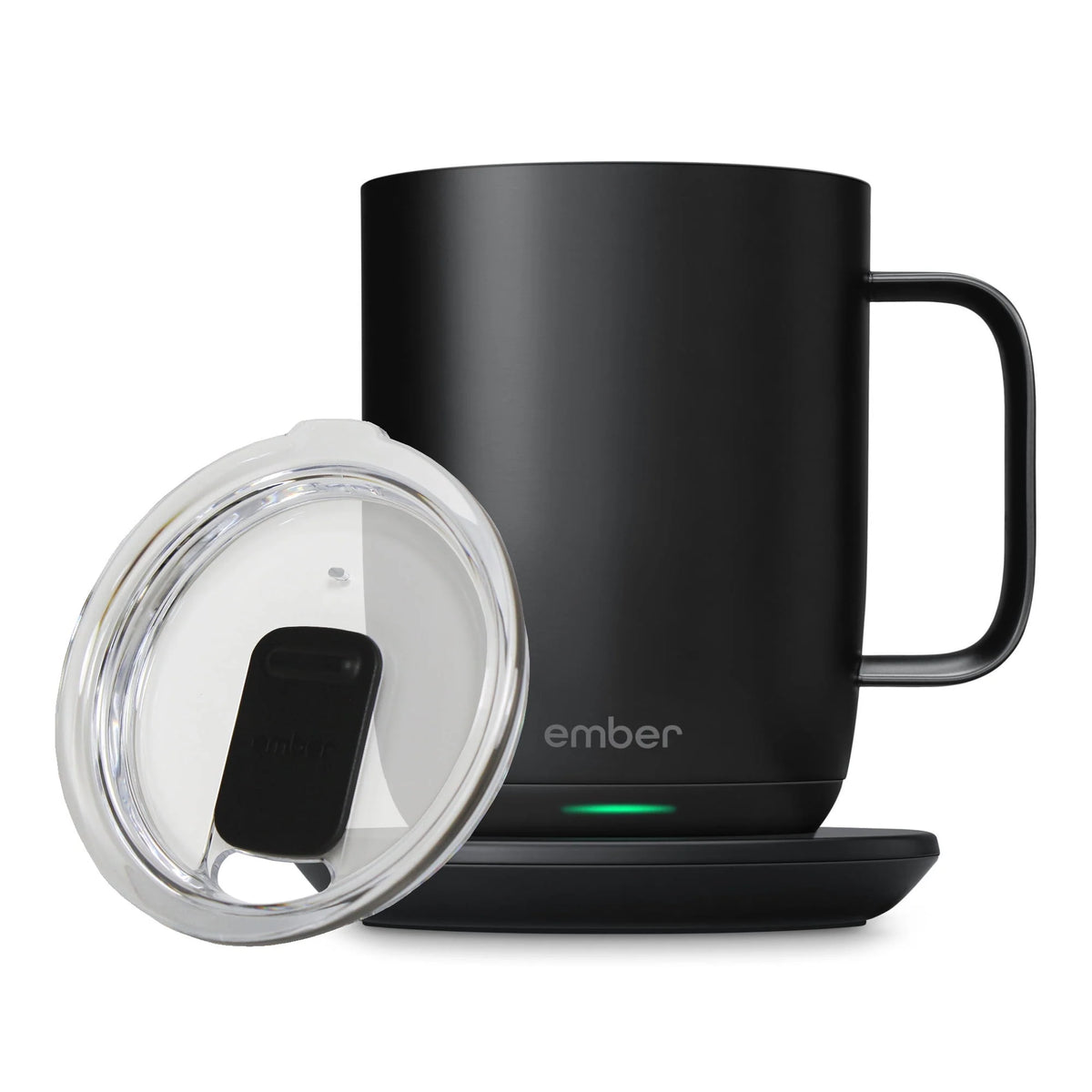 14 oz Grey Heated Coffee Mug with Splash-Proof Sliding Lid M312
