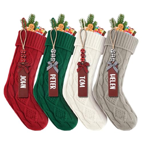 18Inch Cable Knitted Christmas Stockings J81585