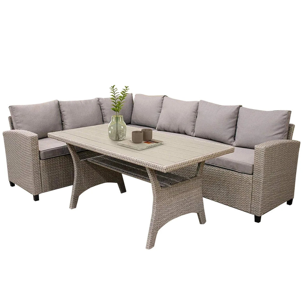 PE Rattan Wicker Sectional Sofa Set with Table T544