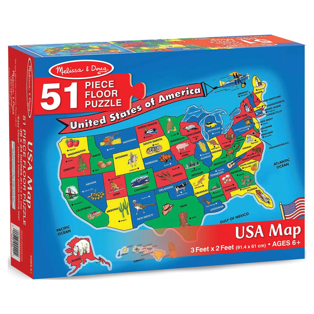 51 Pieces U.S.A. Map Floor Puzzle D941097