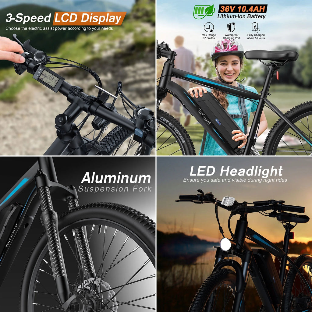 Electric Bike 26 350W 36V 374.4WH Shimano 21 Speed P730