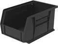 Plastic Storage Bin Hanging Stacking Containers, 9-Inch x 6-Inch x 5-Inch, Black, 12-Pack T195