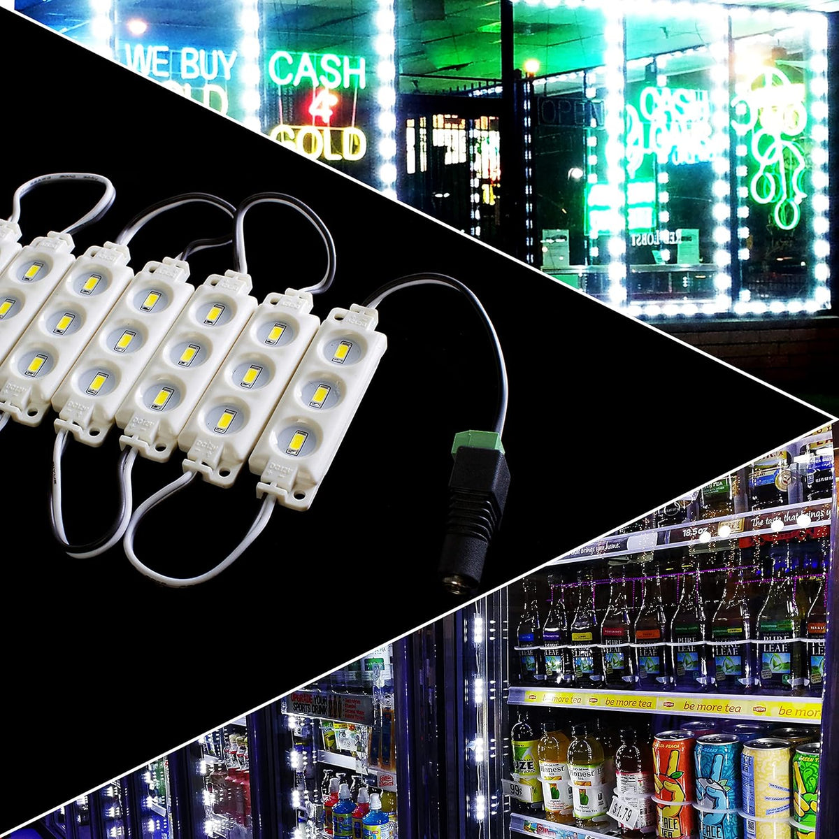 60ft Super Bright Pure White LED Module with UL 12v AC Power Supply L720