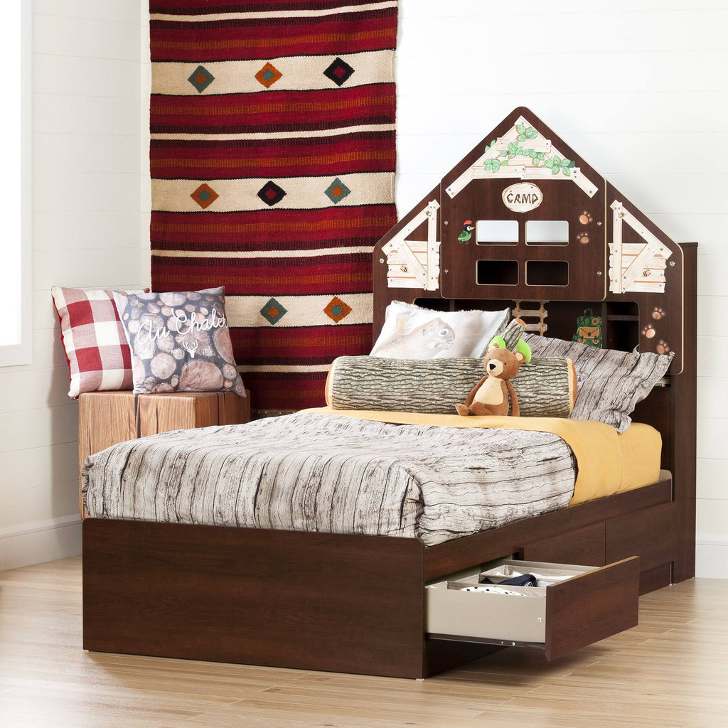 Twin Bookcase Headboard with Decals W490699