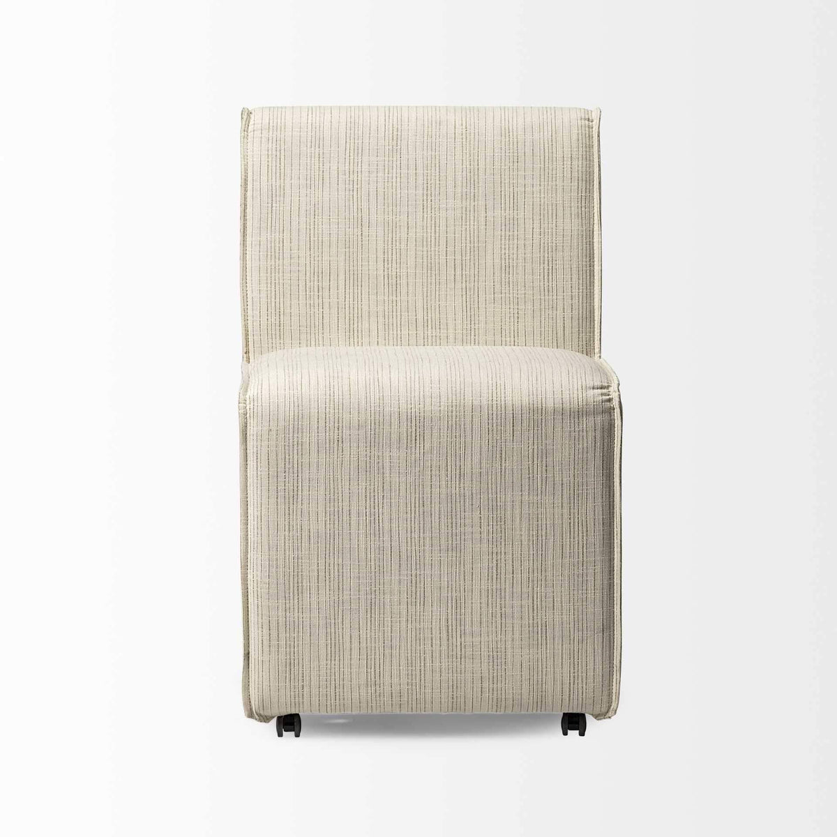 Cream Fabric Dining Chair on Casters T29864