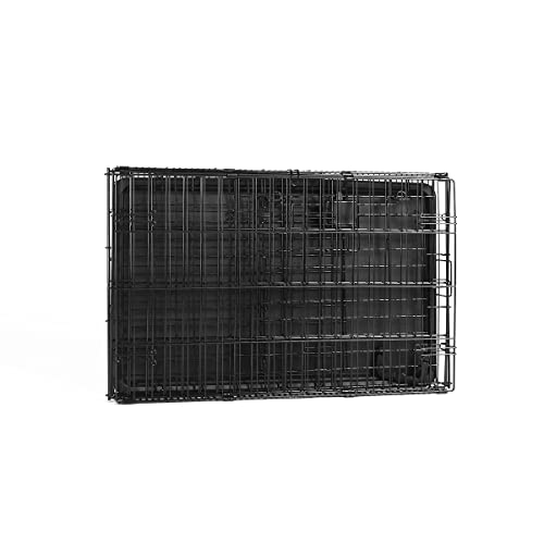 Foldable Metal Wire Dog Crate with Tray, 48 x 30 x 32.5 in, Black Y6052