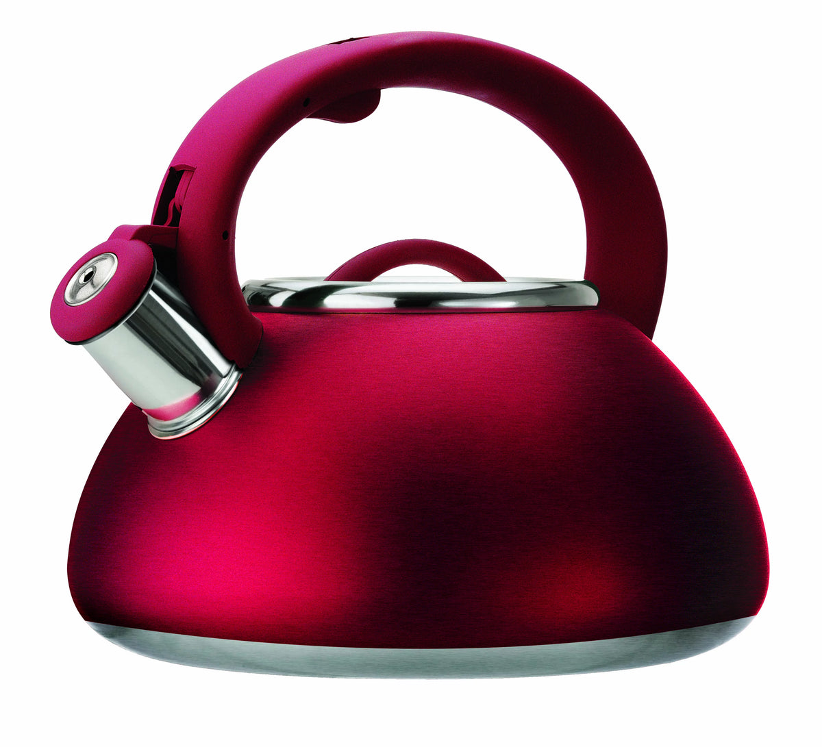 Stainless Steel Whistling Kettle, 2.5 Quarts, Matte Red B4033