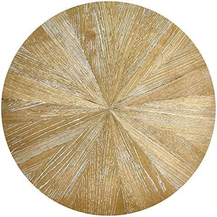 Round Solid Natural Oak Wood End Tables 25x25x24 in N461954