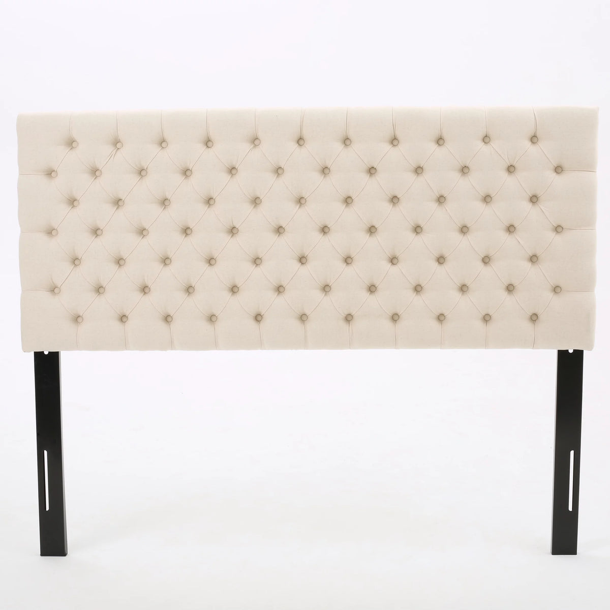 Beige Fabric Queen Full Headboard T53678