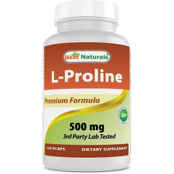 L-Proline 500 mg 120 Vegetarian Capsules X45215