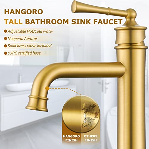 Polished Chrome Tall Single Handle Vessel Sink Faucet with Pop Up Drain D8894