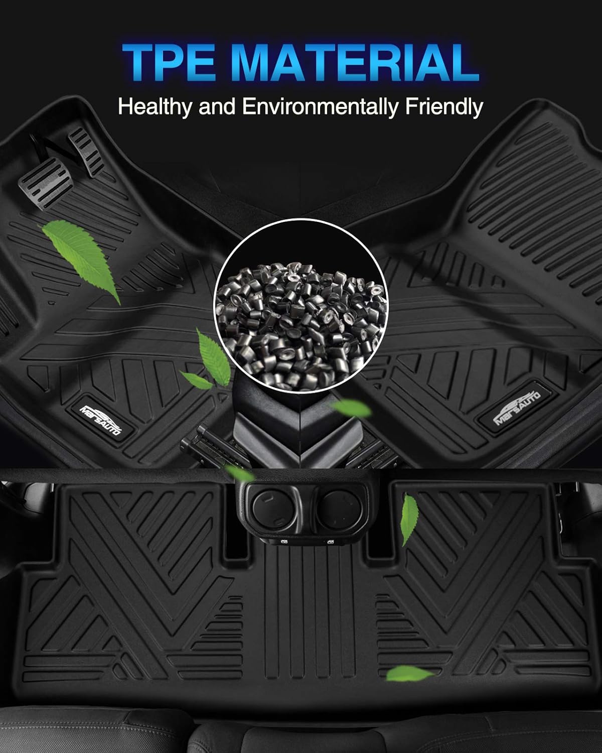 Custom Fit All Weather TPE Black Car Floor Mats Full Set W46652