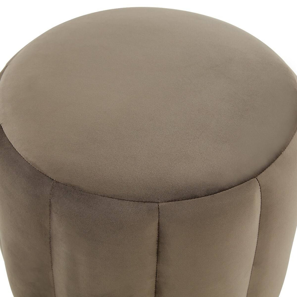 Purple Round Velvet Ottoman with Gold Base X5844