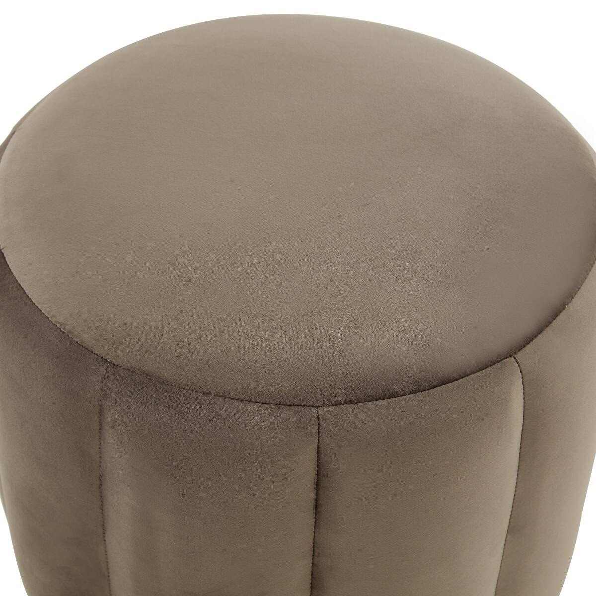 Purple Round Velvet Ottoman with Gold Base X5844