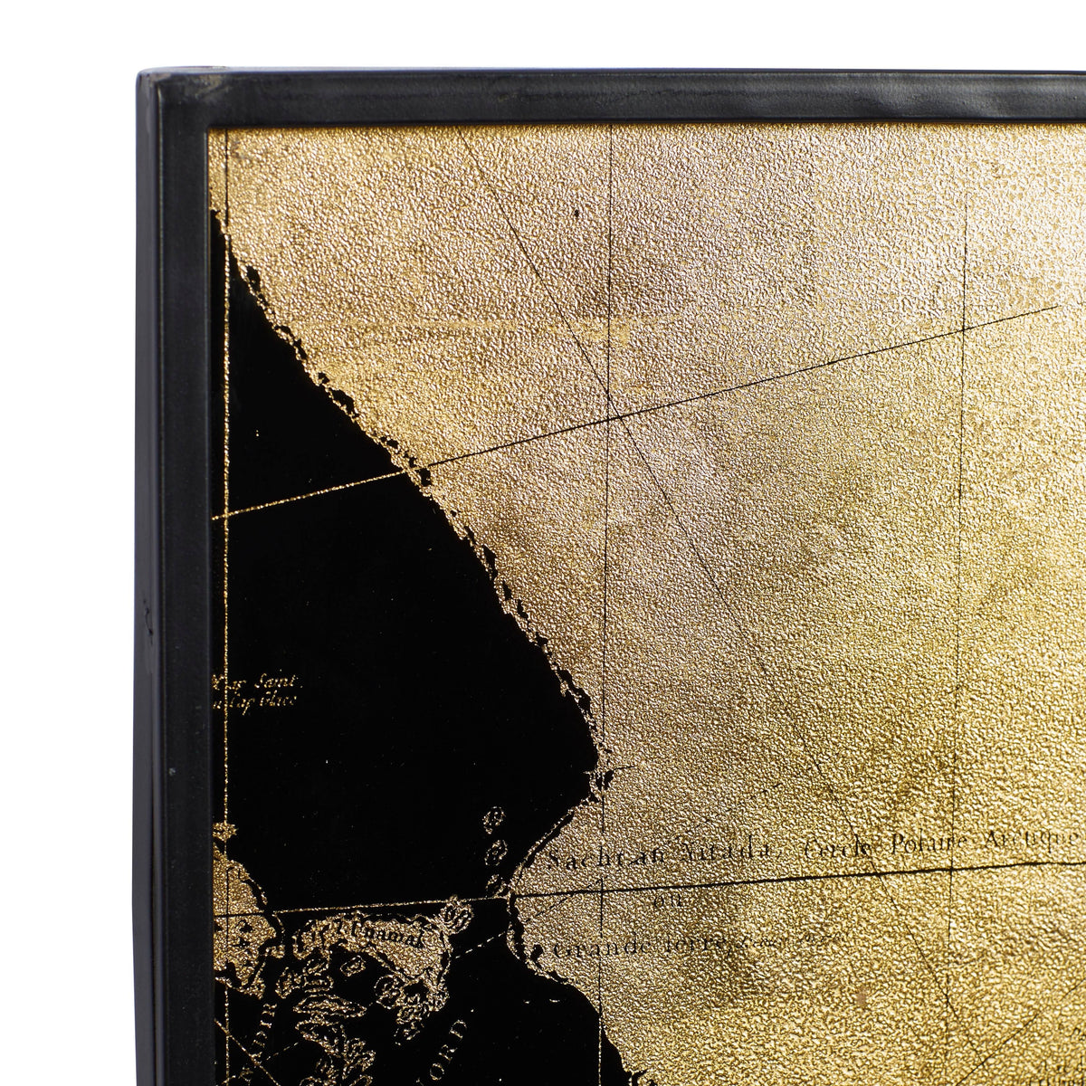 Black and Gold Vintage World Map Wall Decor I4188