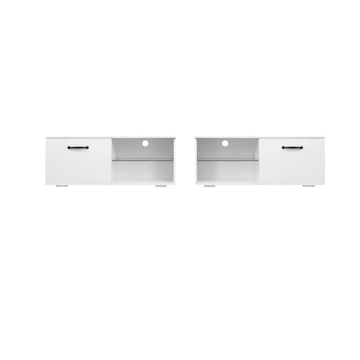 White TV Stand with Double Aluminum Lamp S650