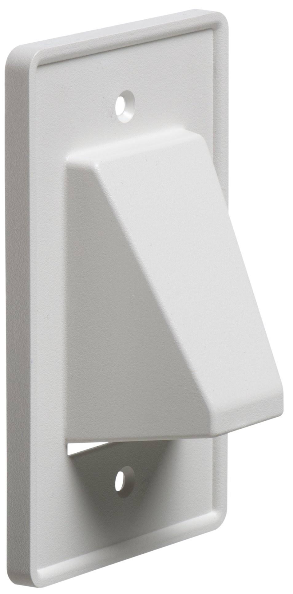 White 1-Gang Recessed Low Voltage Cable Plate Z121979
