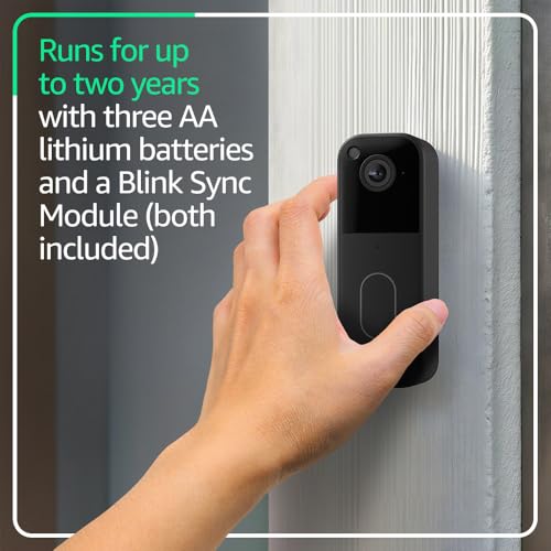 Black Video Doorbell with Sync Module Core D3274