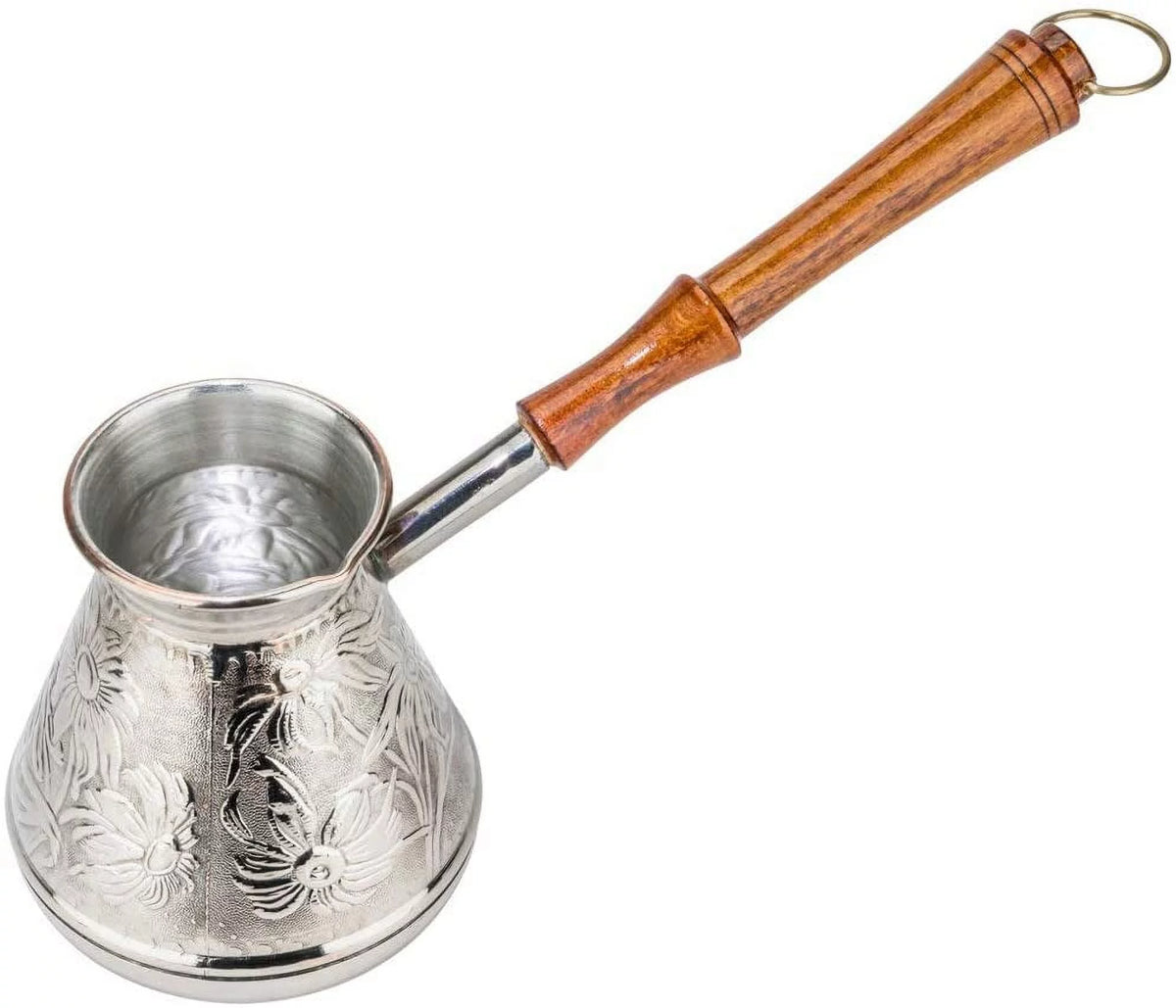 400 ml Thick Solid Copper Coffee Pot with Wooden Handle W925