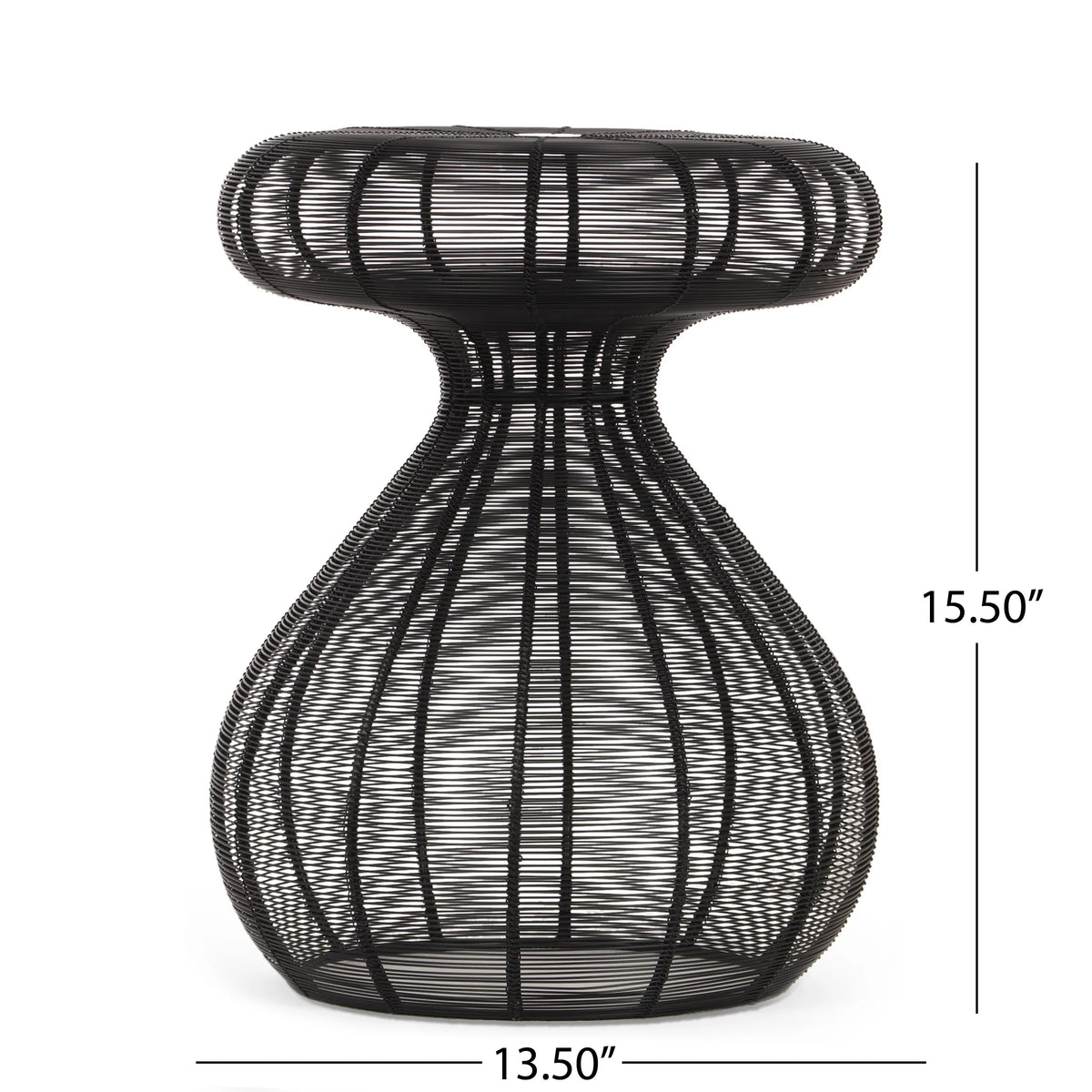 Black Round Aluminum Side Table H254993