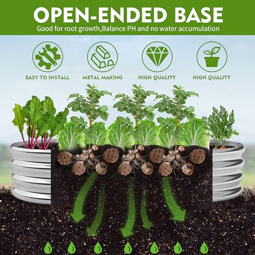 Metal Raised Garden Bed 2Sets Galvanized Planter Box S365