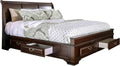 Brown Cherry Wood Queen Storage Platform Bed Q99395