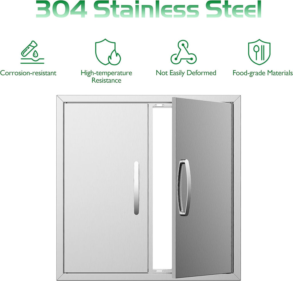 Stainless Steel 24''W x 24''H Outdoor Kitchen Doors V14852