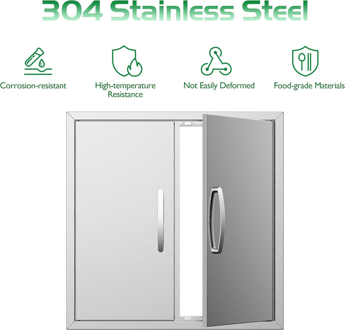 Stainless Steel 24''W x 24''H Outdoor Kitchen Doors V14852