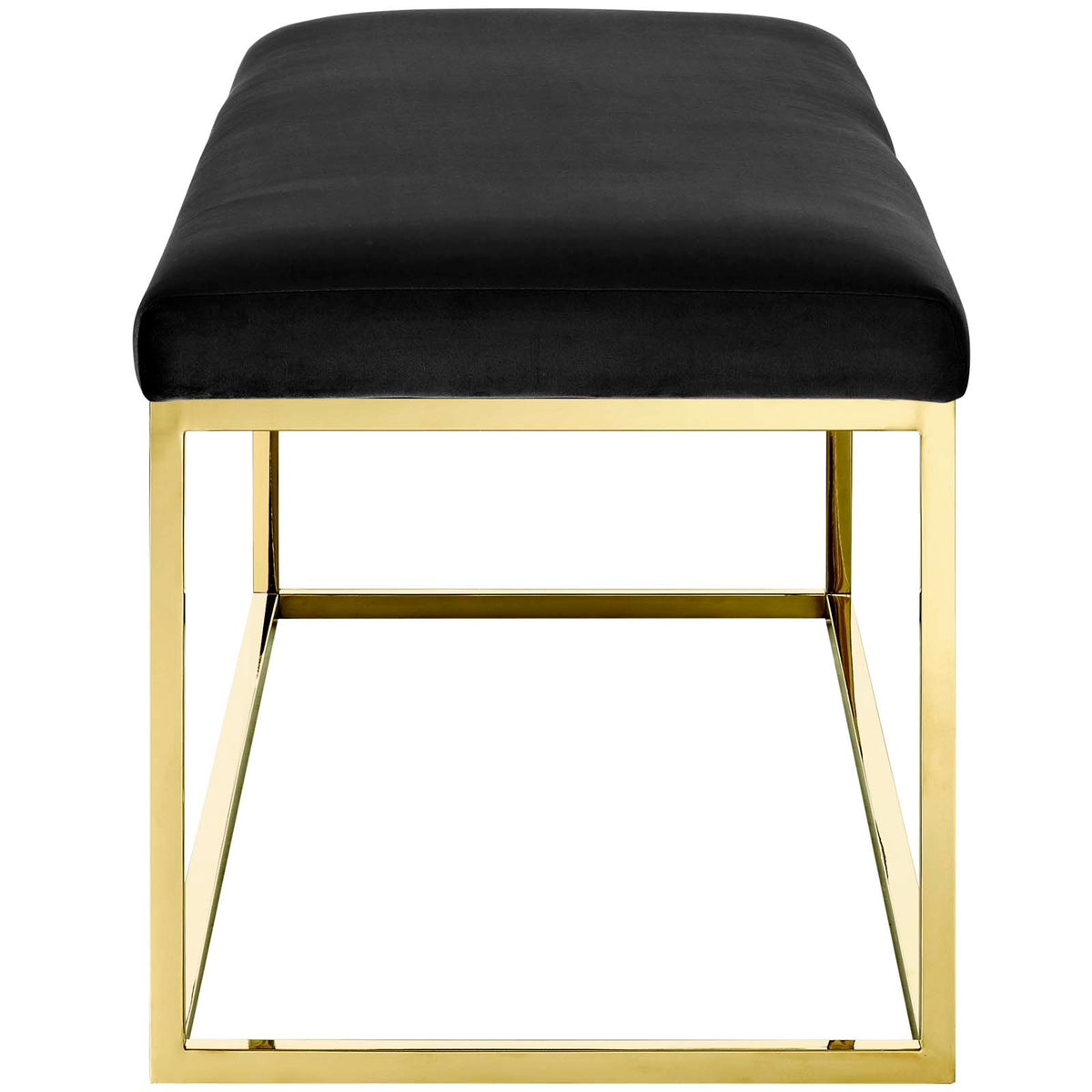 Gold Black Velvet Accent Chair Bench F5274