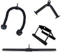 Tricep Press Down Cable Attachment, LAT Pulldown Attachment, V Handle with Rotation, Tricep Rope, Rotating Bar, V-Shaped Bar, 4-Piece W56974