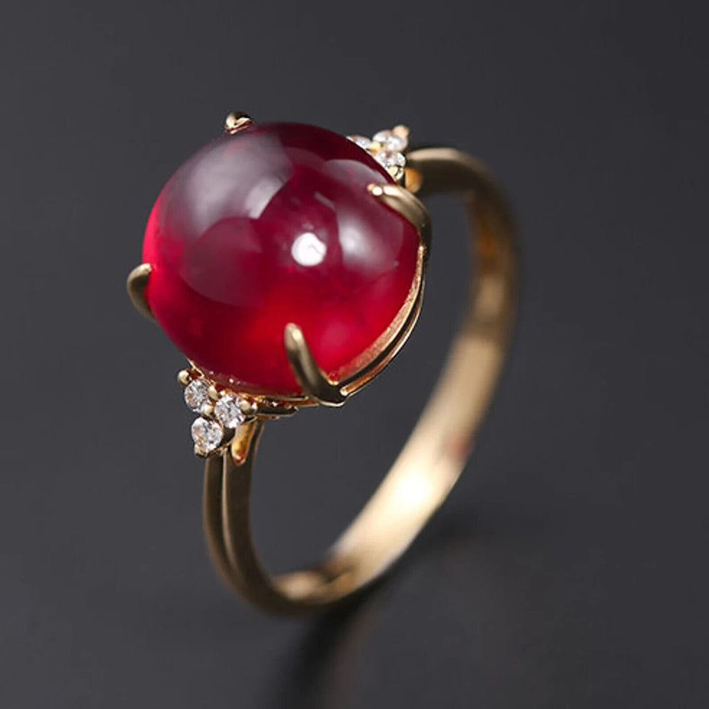 14k Gold Red Ruby Ring R147