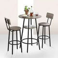3 Piece Metal and Wood Table and Stools Set I228