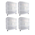 3 Drawer Wide Storage Cart with Casters 4 Pack K788