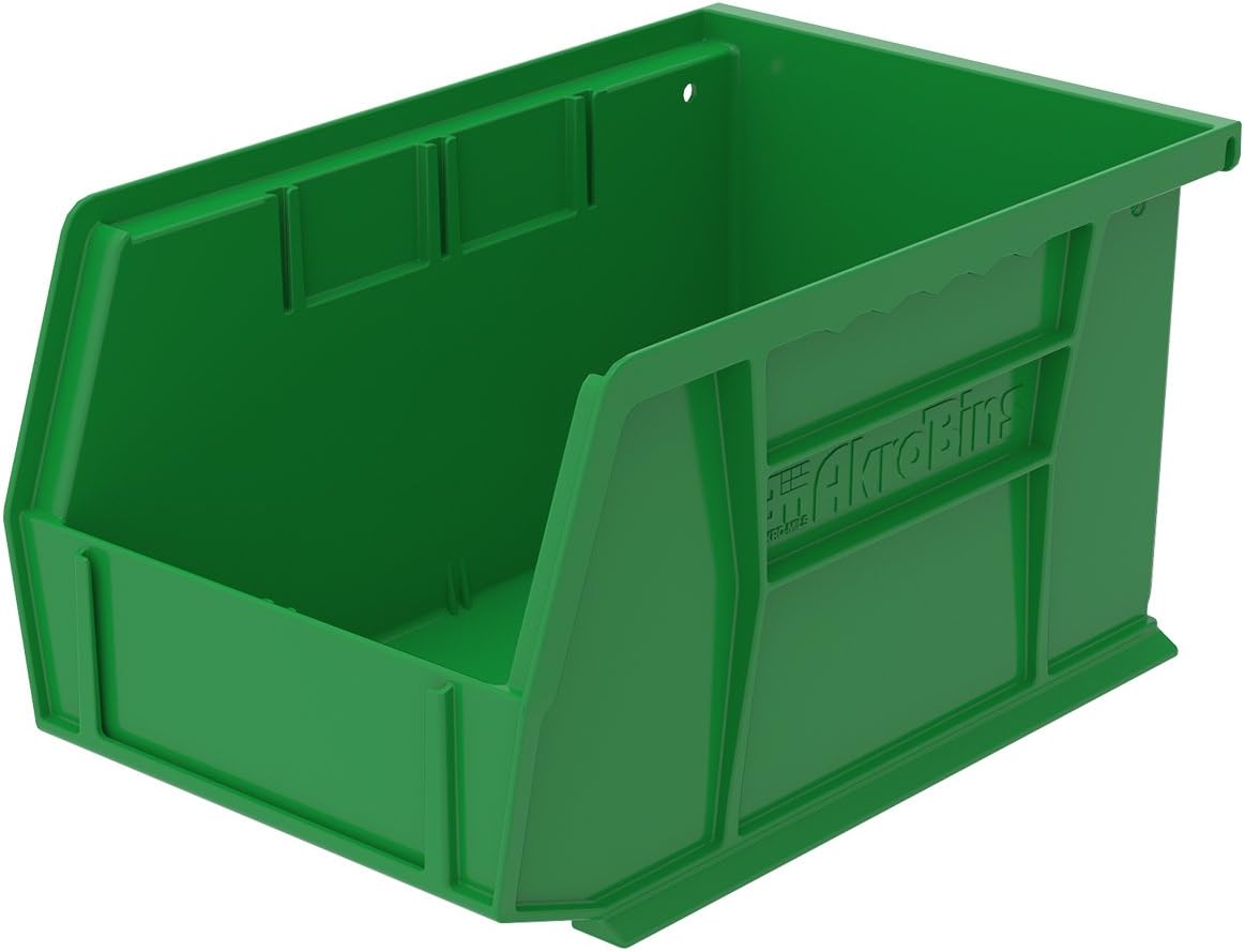 Plastic Storage Bin Hanging Stacking Containers, 9-Inch x 6-Inch x 5-Inch, Black, 12-Pack T195