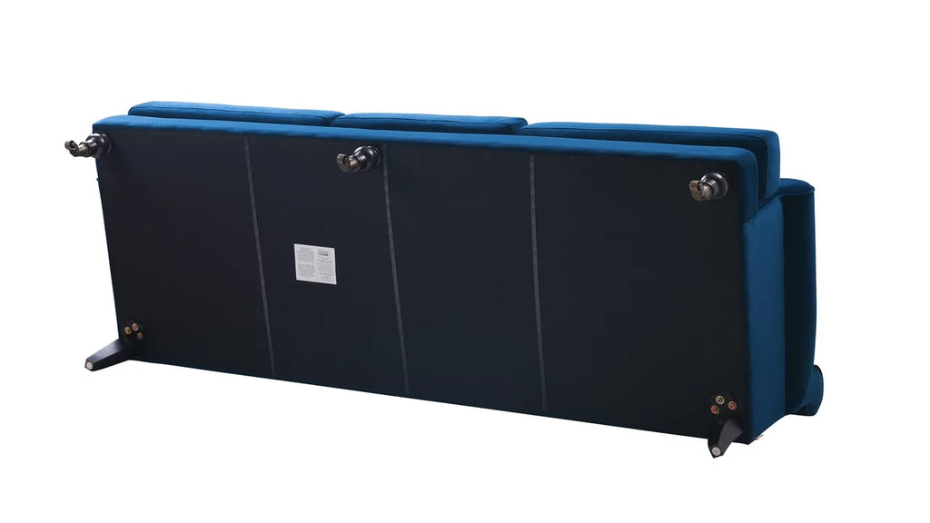Navy Blue Sofa with Metal Casters I937341