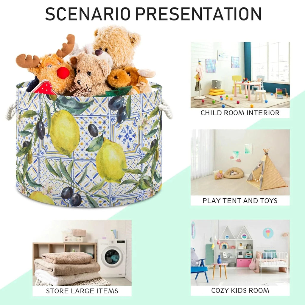 Collapsible Storage Basket with Handle, 20x20x14 in Z124