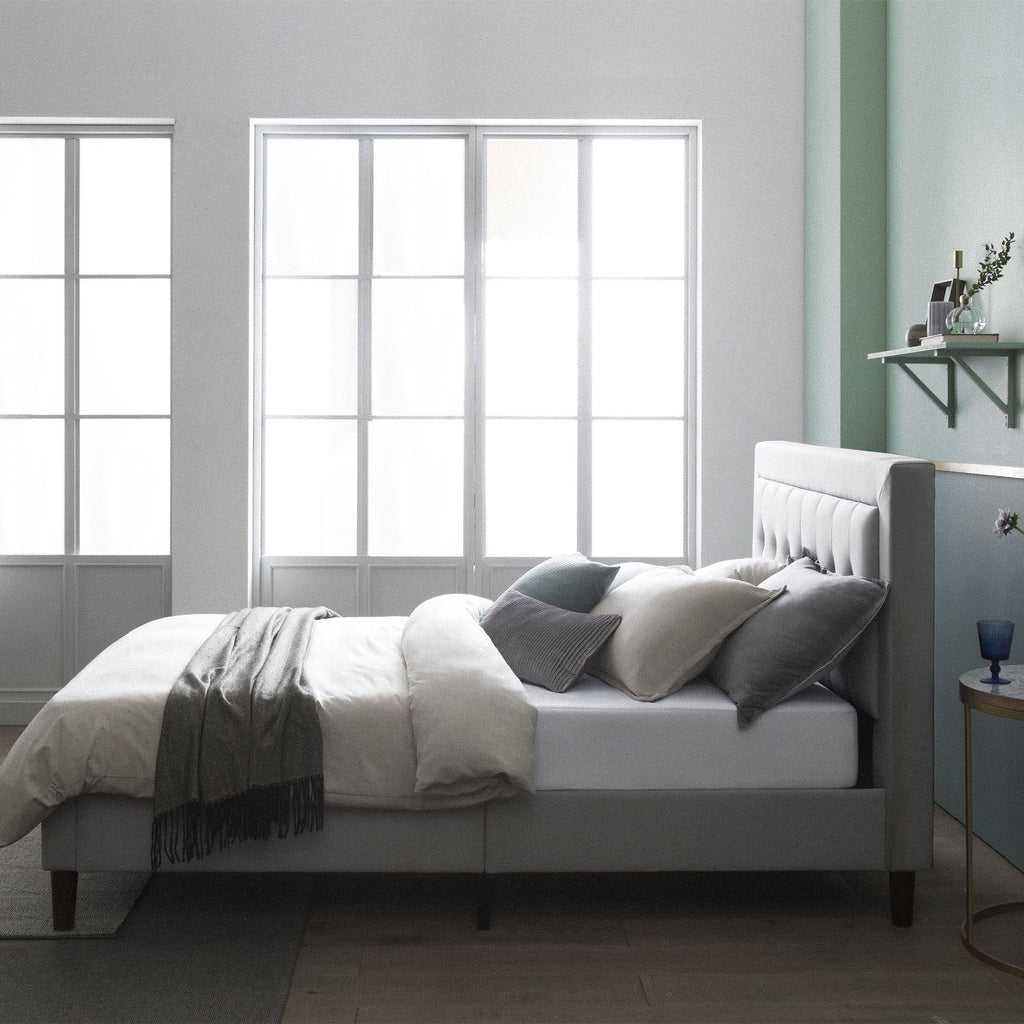 Queen Upholstered Platform Bed Frame E730656