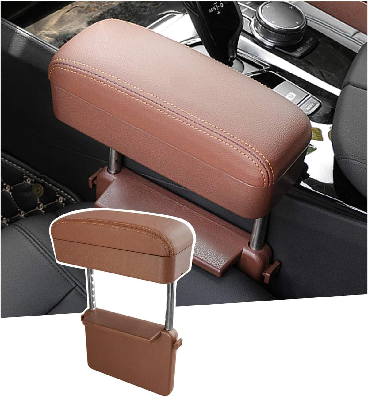 White Adjustable Car Armrest Pad P248589