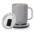 14 oz Grey Heated Coffee Mug with Splash-Proof Sliding Lid M312