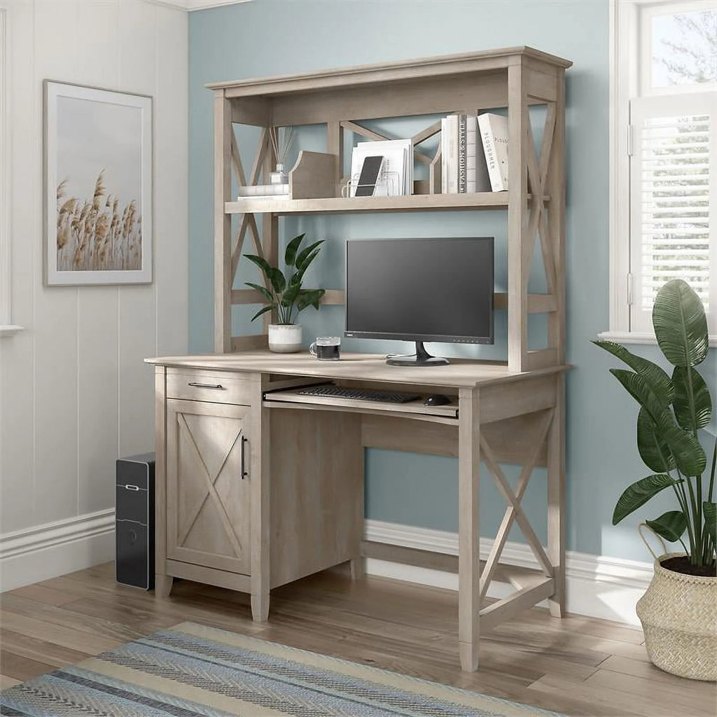 Small Computer Desk with Hutch V549016