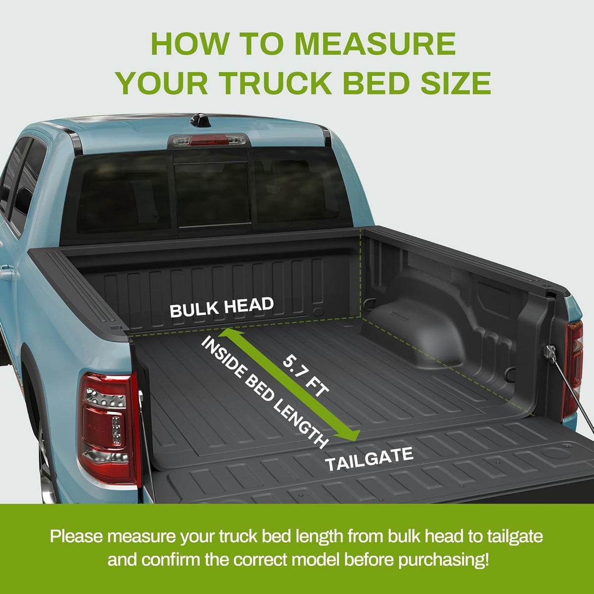 Soft Tri-fold Truck Bed Tonneau Cover for 5.7ft Bed C928