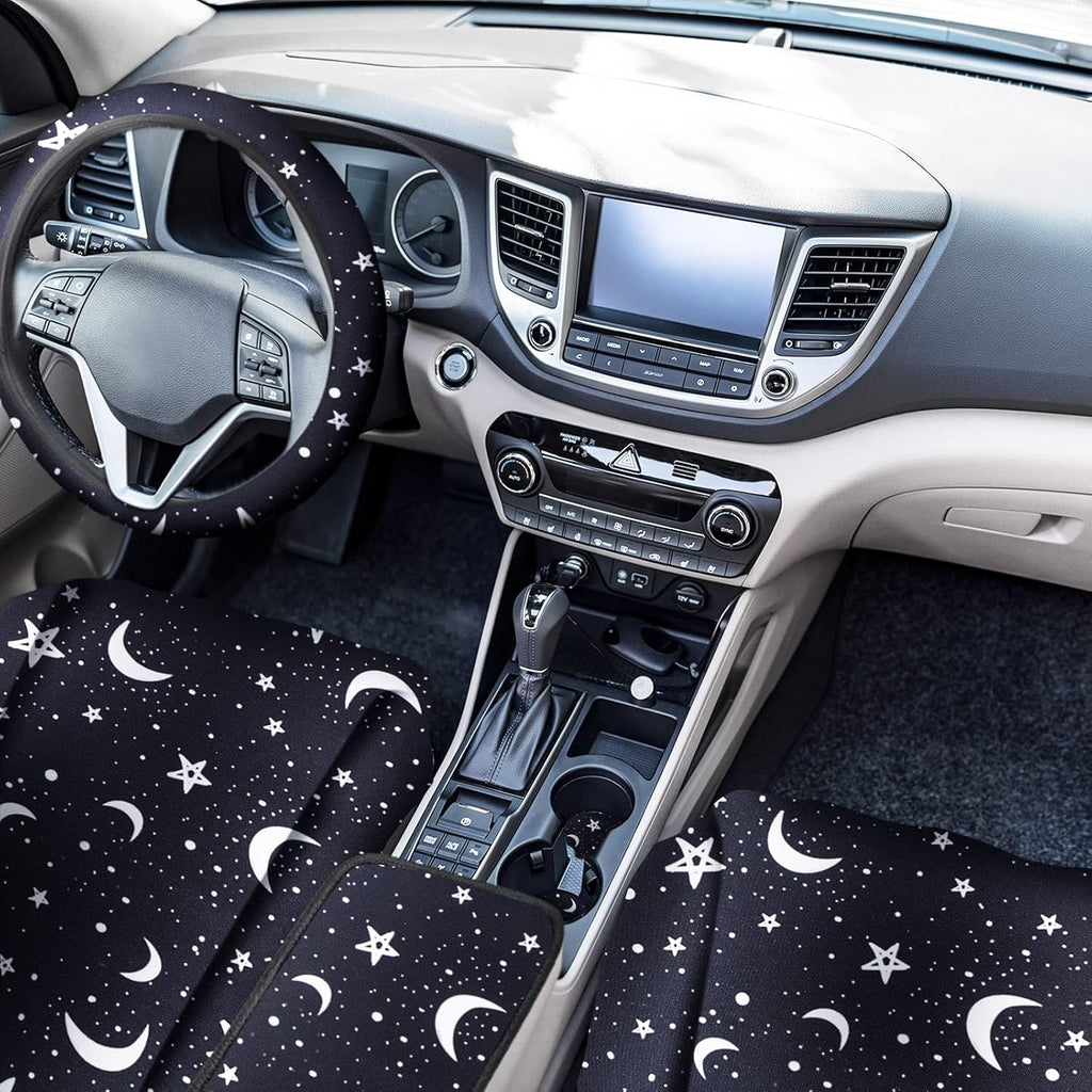 15 Pieces Moon and Stars Car Seat Cover Full Set O2759