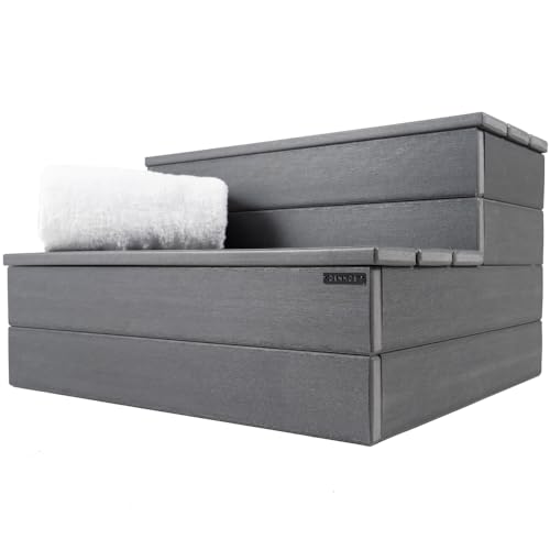Hot Tub Steps, Gray Non-Slip, Heavy Duty Outdoor Spa Stairs N421506